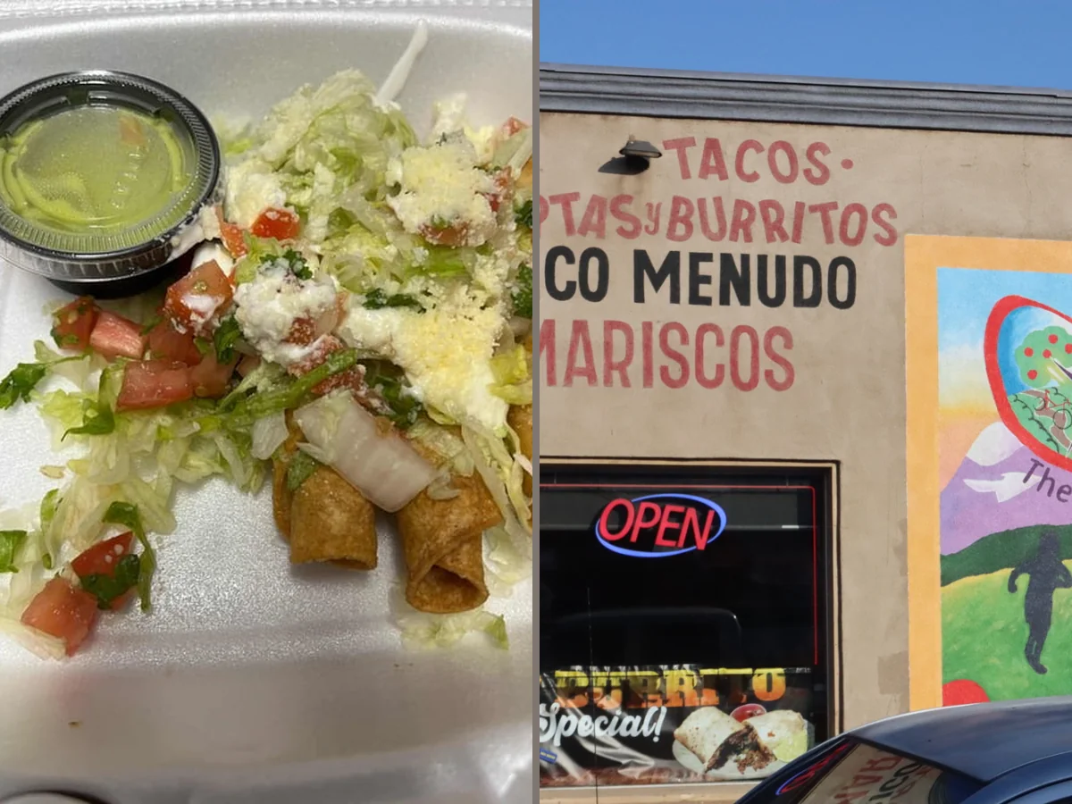 Close-up of tacos with fresh toppings.