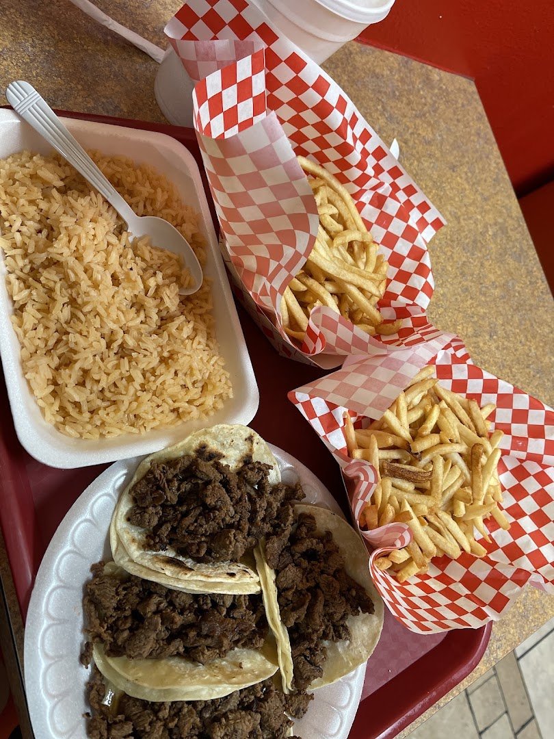 Close-up of tacos with fresh toppings.